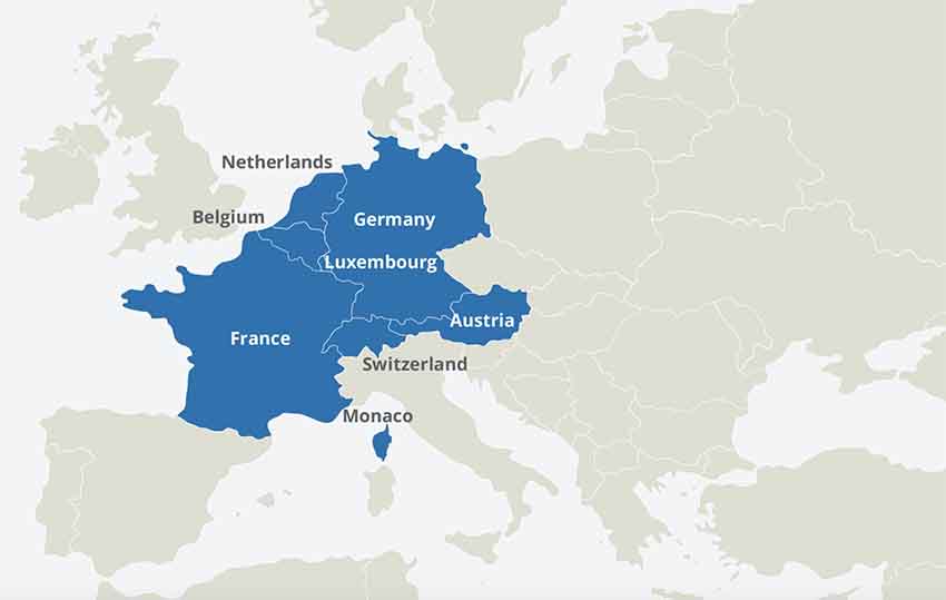 Bản đồ Châu Âu: vùng Tây Âu