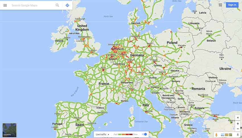Bản đồ Châu Âu, bản đồ giao thông