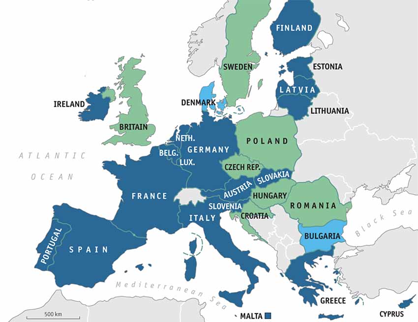 Bản đồ Châu Âu về vùng kinh tế trọng điểm