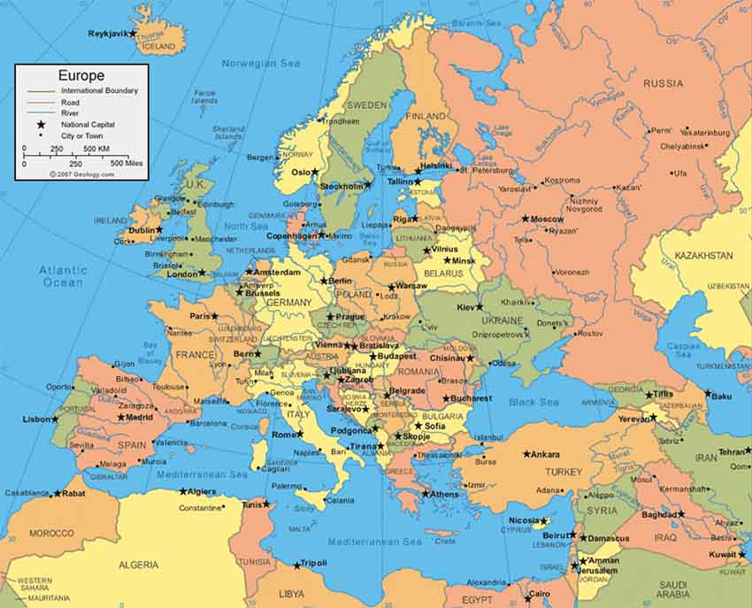 Bản đồ Châu Âu, mua ở đâu