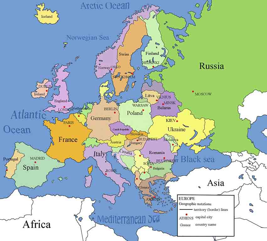 Bản đồ châu Âu, ứng dụng