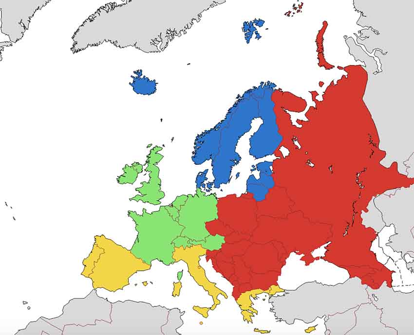 Bản đồ Châu Âu về địa hình