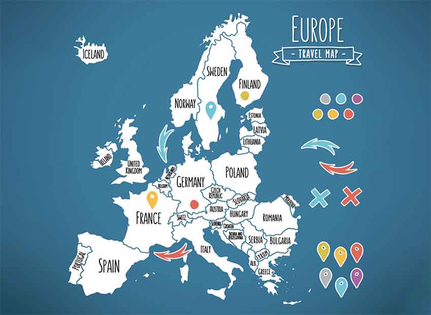 Bản đồ Châu Âu , bản đồ du lịch châu Âu